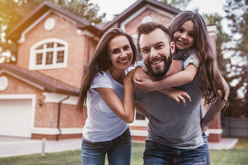 Occupied house with family