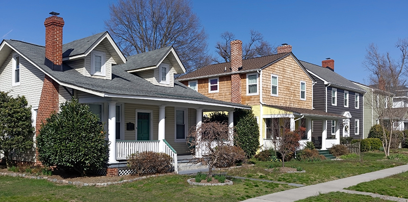 houses in a neighborhood