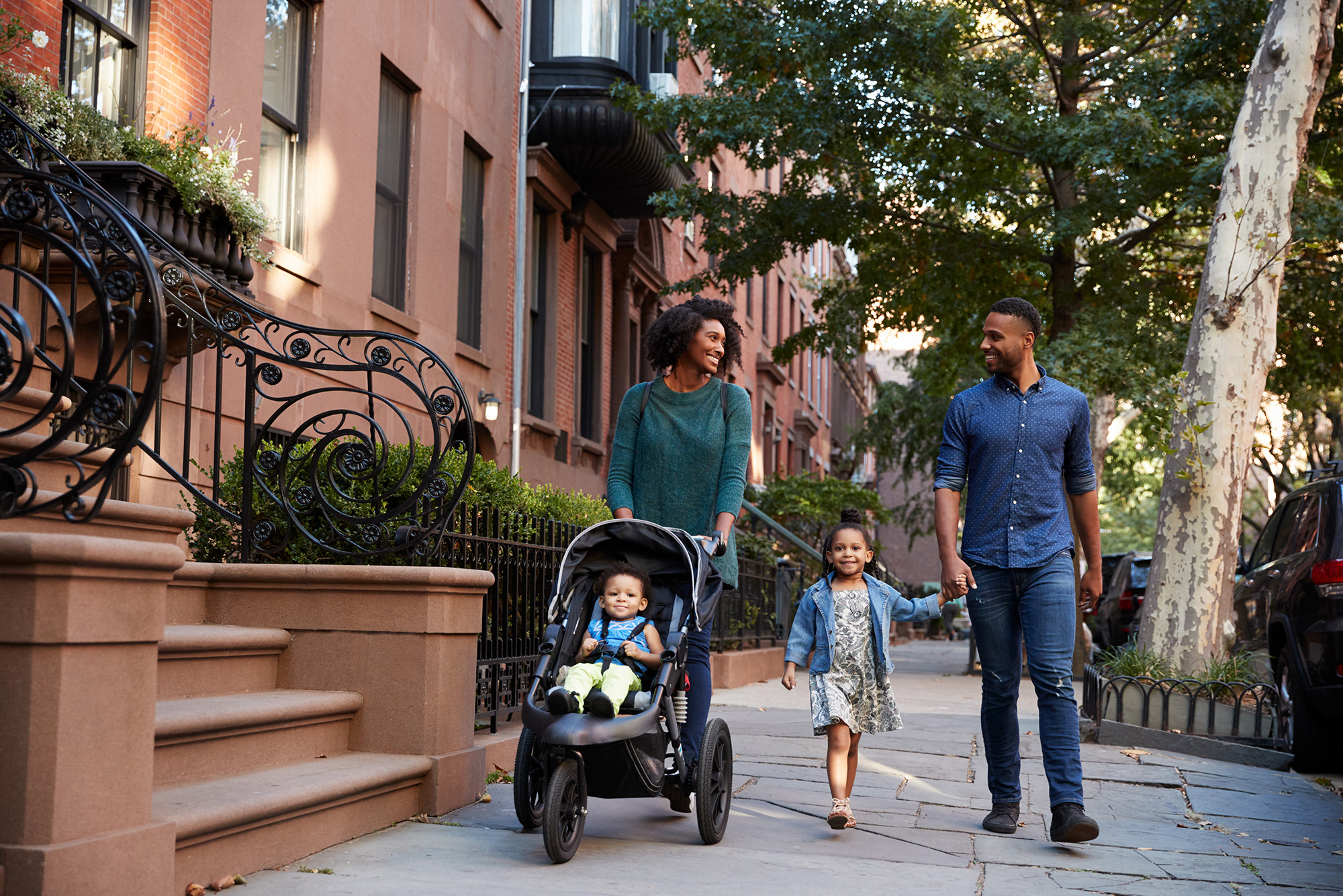 New York family walking